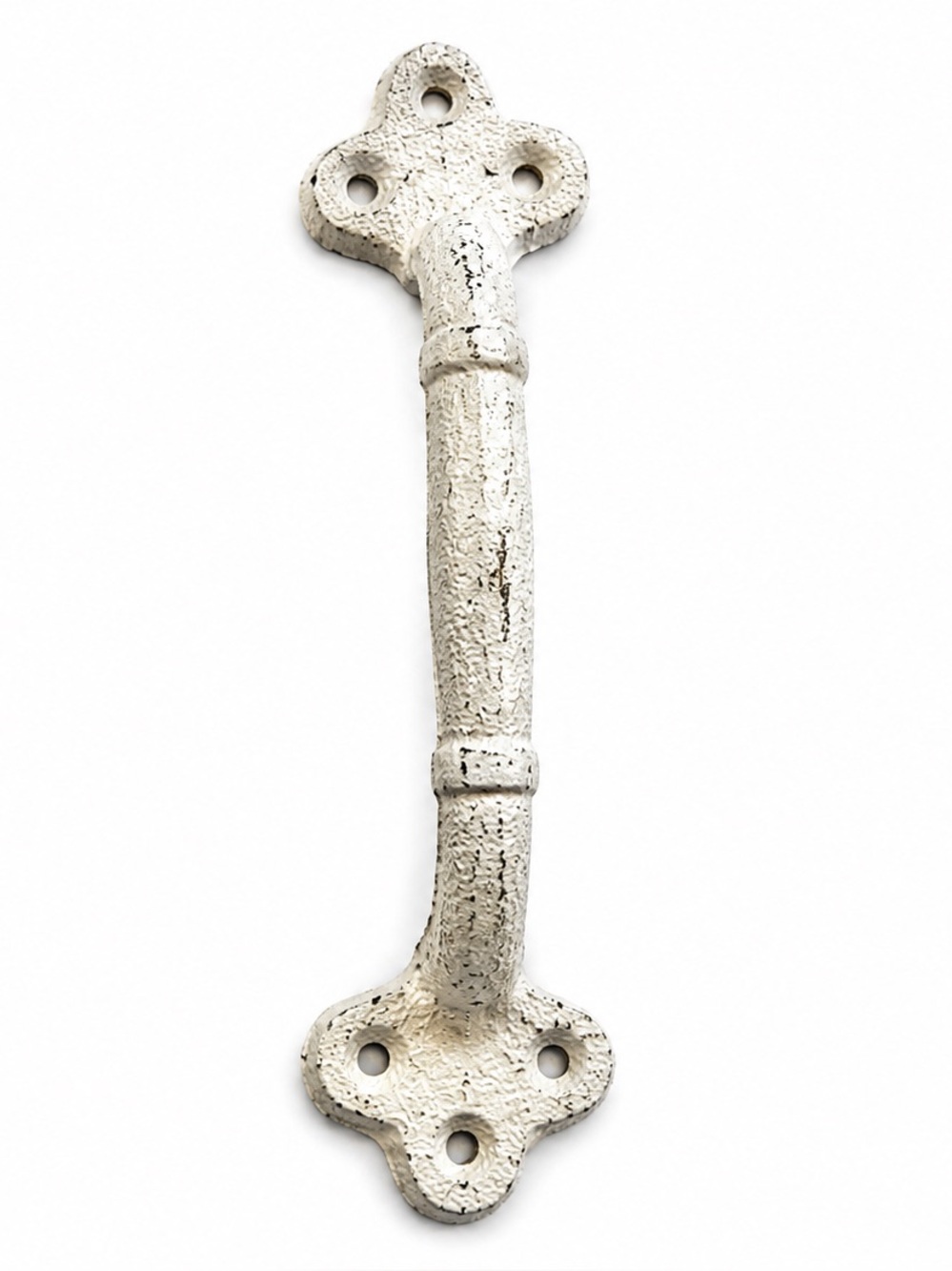 White Antique-Style Cast Iron Drawer Pull - Picture 5 of 7